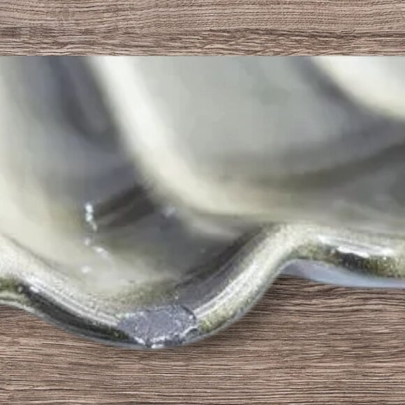 MCM Vintage Serving Tray Ceramic Pottery 4-Section Dip Stand Black Gray - Picture 7 of 8